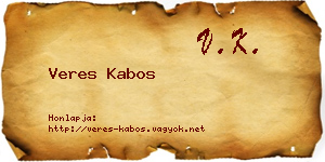 Veres Kabos névjegykártya